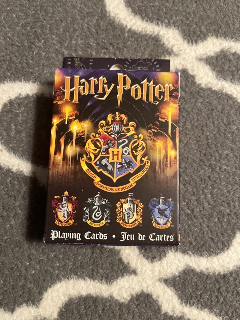 Harry Potter Hogwarts Crest Playing Cards - Black & Gold Artwork